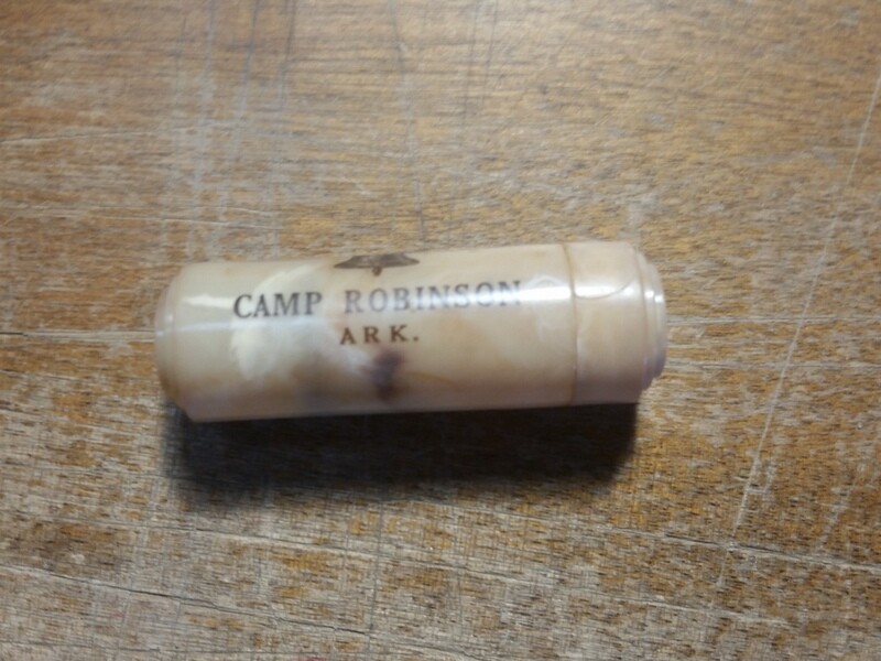 WWII Era US Army Camp Robinson Arkansas Sewing Kit Thread Spool and Thimble