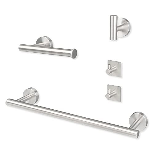 Ilyapa 3 Piece Silver Wall Mounted Bathroom Hardware Set