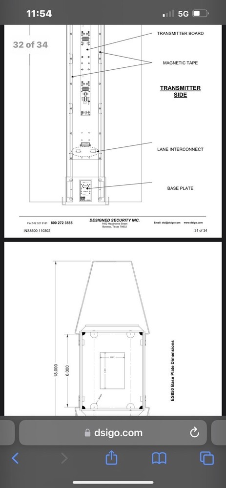 4-Designed Security Inc ES8500 MID SIZED OPTICAL ACCESS CONTROL TURNSTILES