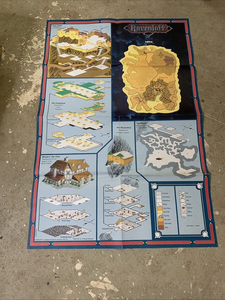 TSR Ravenloft Forbidden Lore Map Only 1992