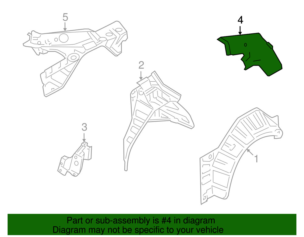 Genuine Nissan Quarter Panel Reinforcement 76614-JF00A