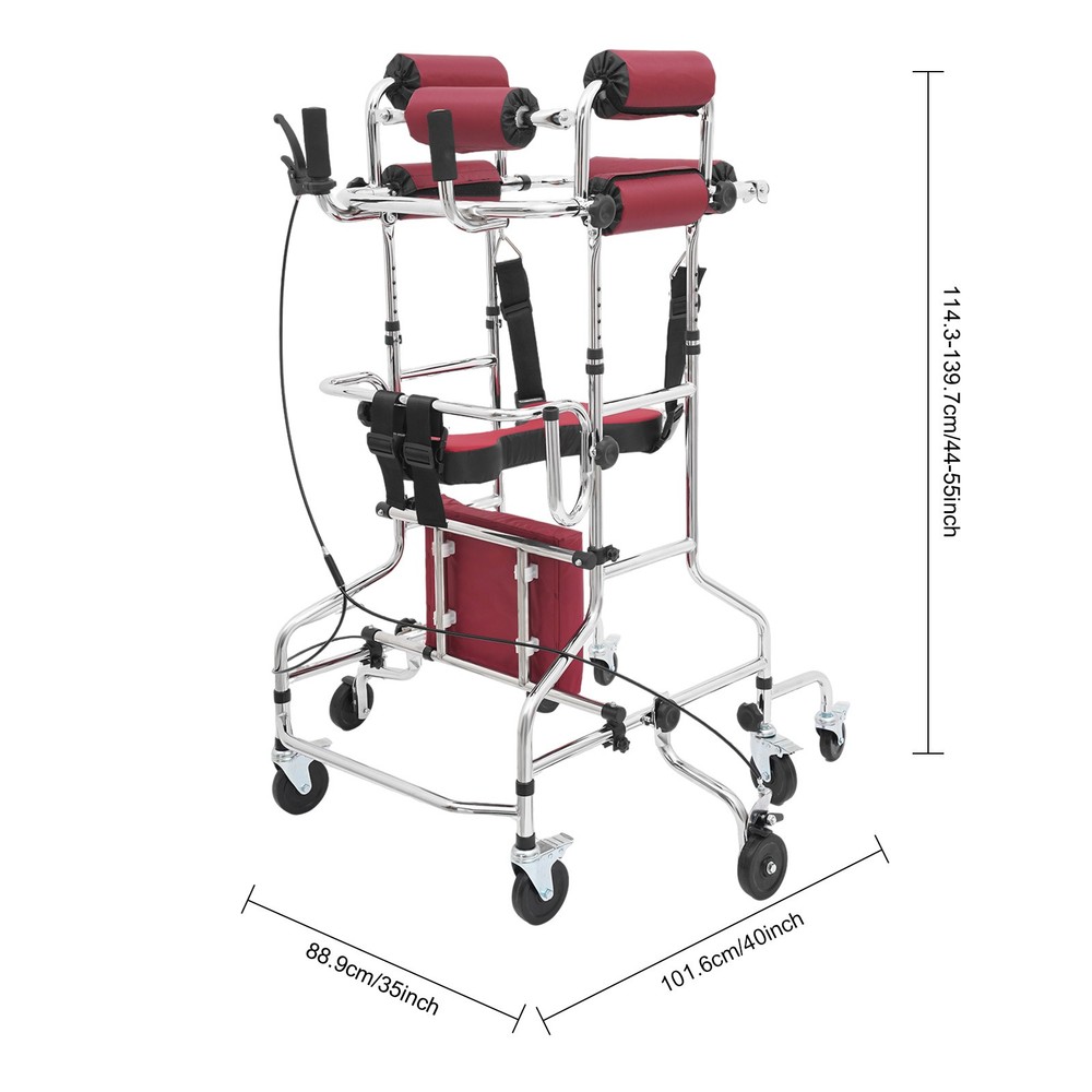 Adjustable Standing Walker for Seniors 8-Wheel Walking Aid Standing Walker