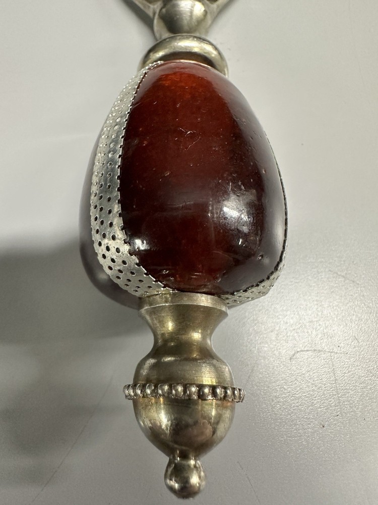Vintage Glass Handle Bottle Opener Amber Ruby Barware Mid Century