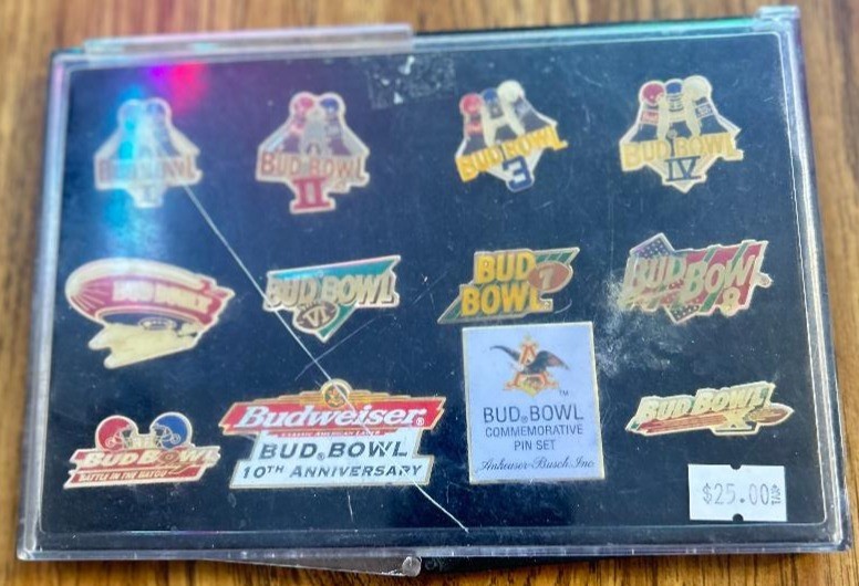 BUDWEISER BUD BOWL 10TH ANNIVERSARY COMMEMORATIVE PIN SET