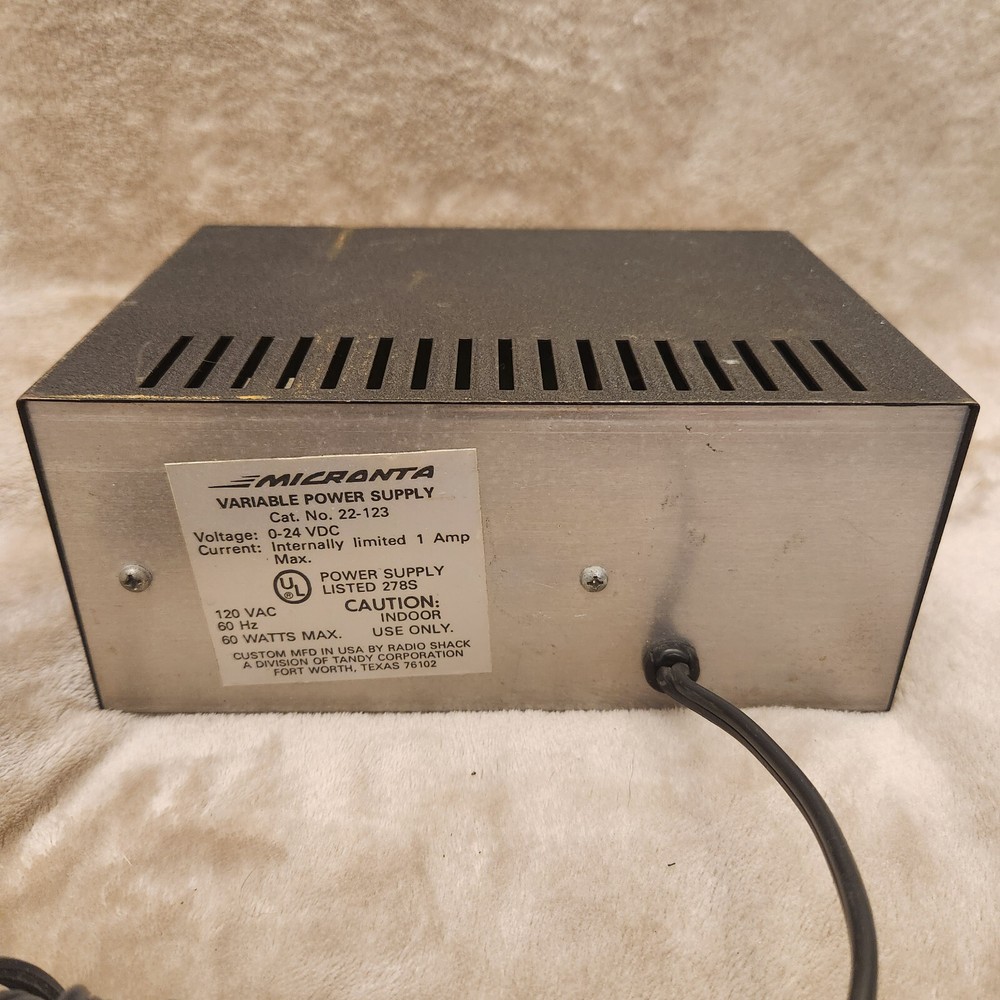 Micronta Variable DC Power Supply – Radio Shack #22-123 – Tested - Qwik Ship!