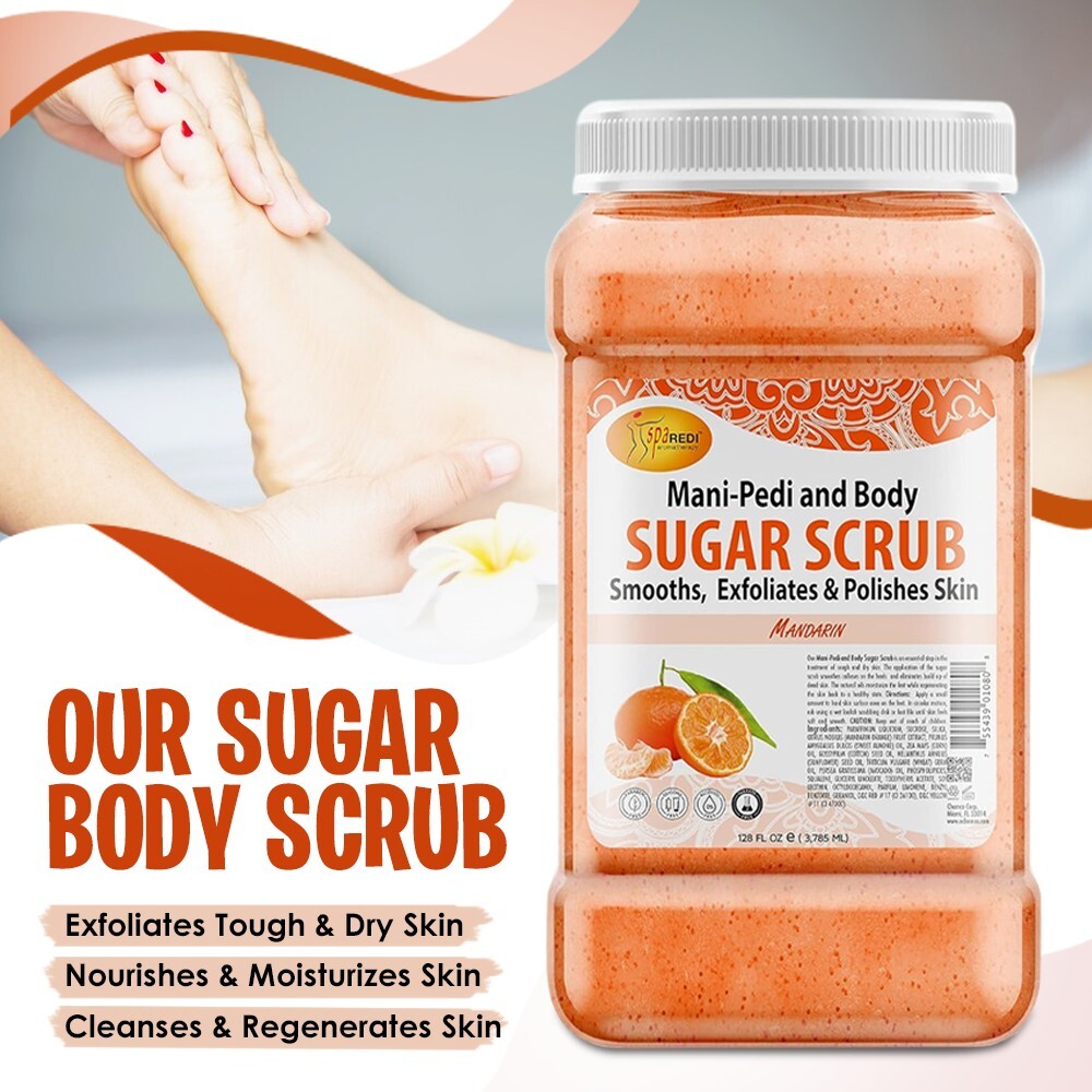 Spa Redi Sugar Body Scrub Mandarin 128 oz