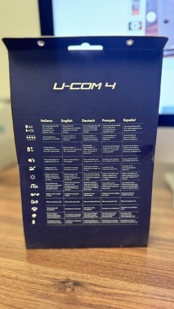 Interphone UCOM4 Bluetooth Waterproof Intercom Single Pack BNIB Sealed