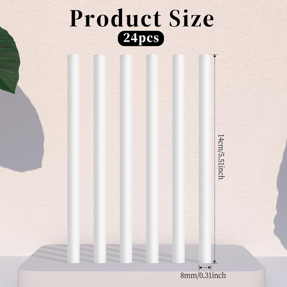 24 Pcs Humidifier Wicks Sticks Diffuser Wicks Replacement Cotton Refill Stick 5.