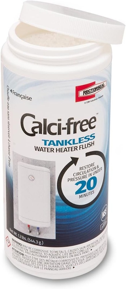 Calci-Free 68708 Tankless Water Heater Cleaner, Easy Application, Plumbing 1.2LB