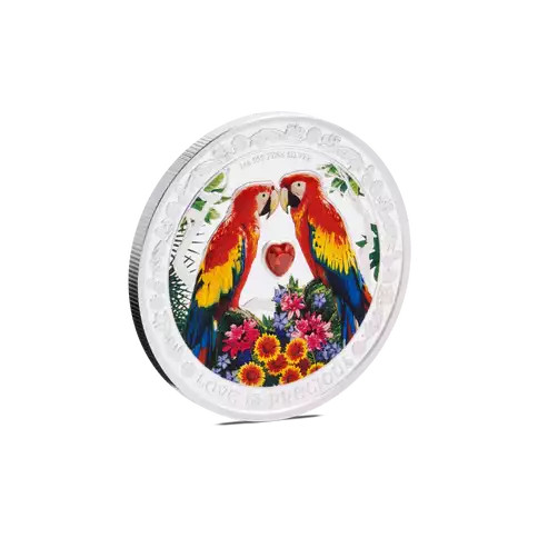 Love is Precious – Macaws - 1oz Silver Coin