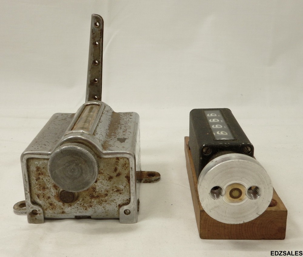 (2) 5 Digit Mechanical Counters - Veeder Root, Silver-King