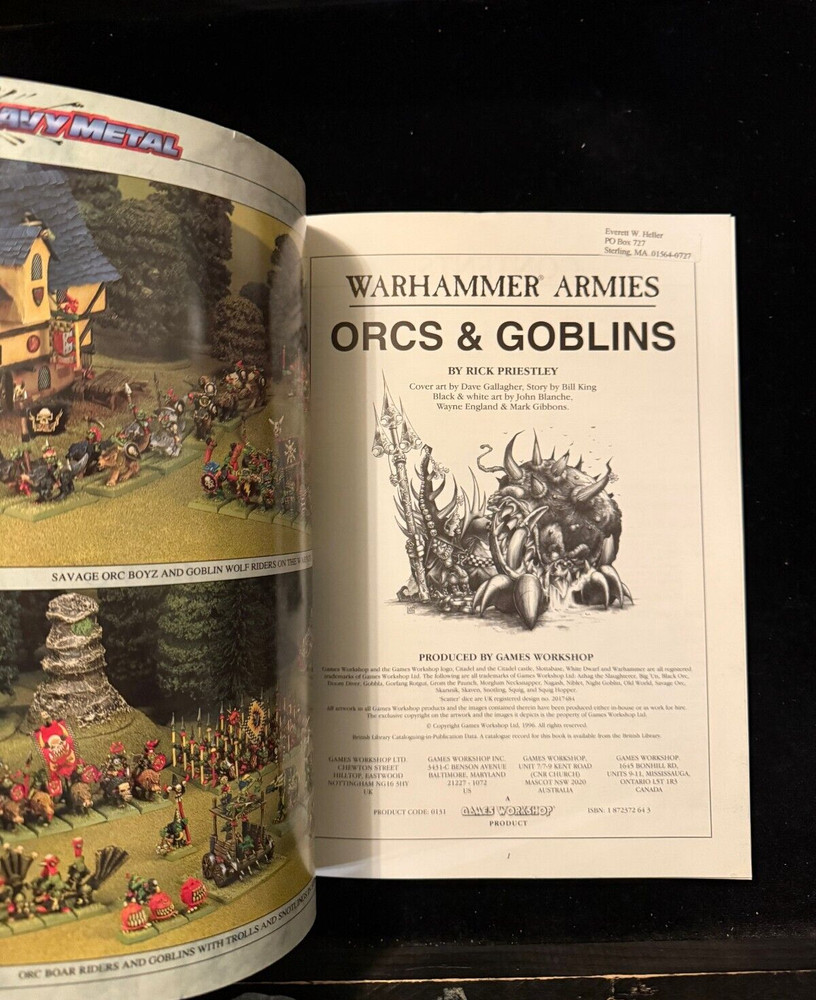 Games Workshop Warhammer Orcs & Goblins Rulebook Supplement Fantasy Codex 1993