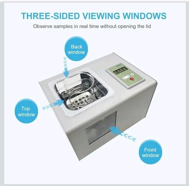 2L Lab Water Bath with Circulating Pump, Three-Sided Viewing Windows, PID...