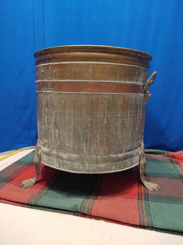 Vintage BRASS Container On 3 Feet