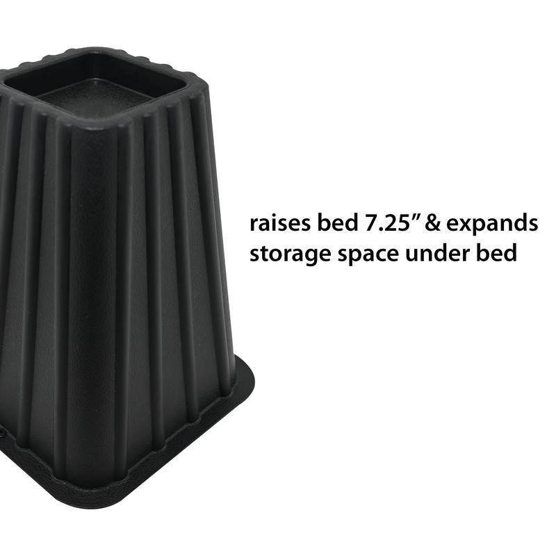 Tall Bed Risers 4-Pack Heavy Duty Storage Solution Underbed Space Savers New