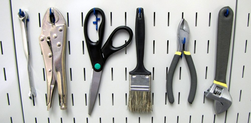 Wall Control Blue Pegboard Kit: Deluxe Storage & Organization, 50 lbs Capacity