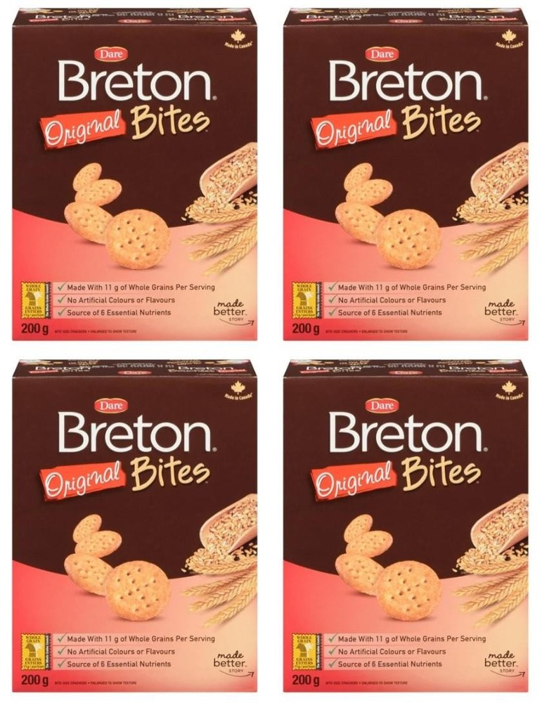 Dare Breton Original Bites Crackers, 200g (4 Pack)