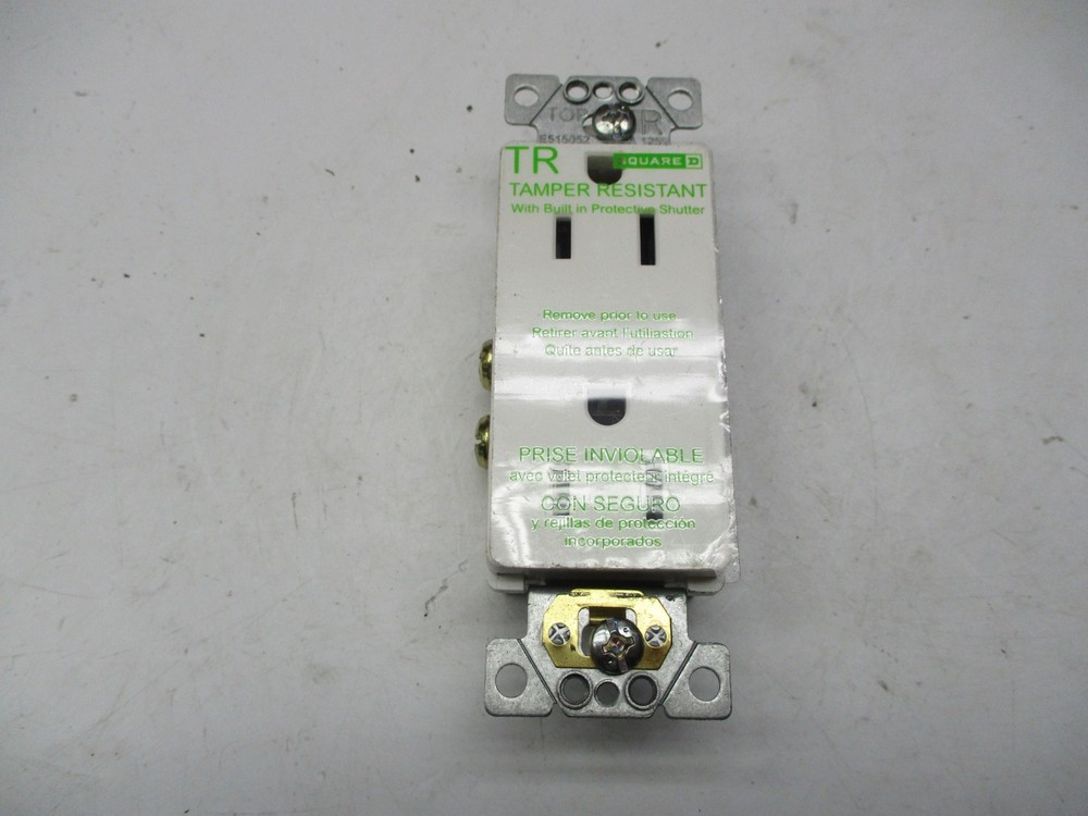 SQUARE D E515052 WHITE RECEPTACLE NSNP