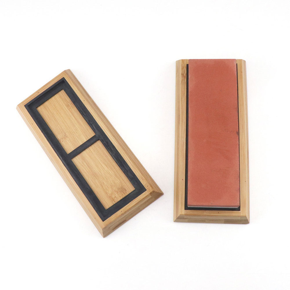 1 Set Bamboo Sharpening Stone Base Whetstone Holder Home Sharpener Base