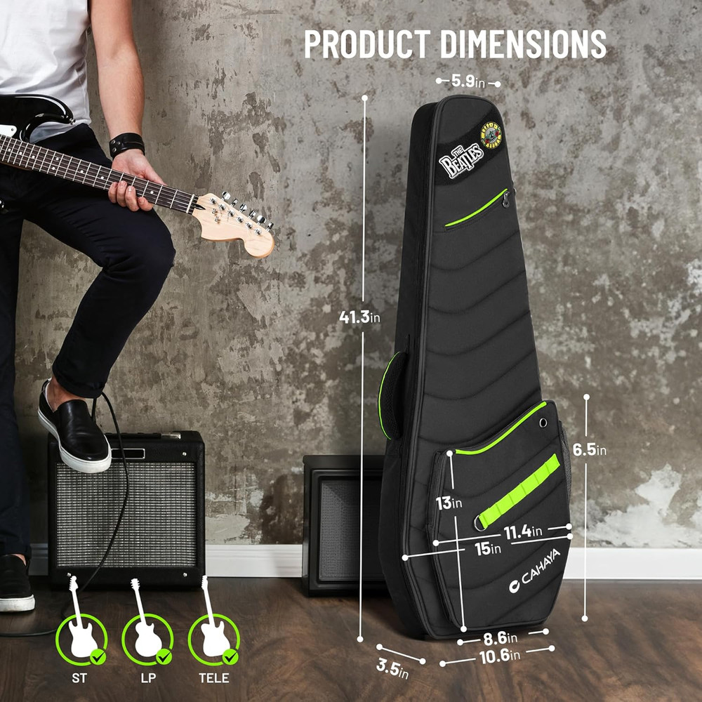 Electric Guitar Gig Bag 0.47" Padding 5 Pockets Backpack ST LP TELE Case