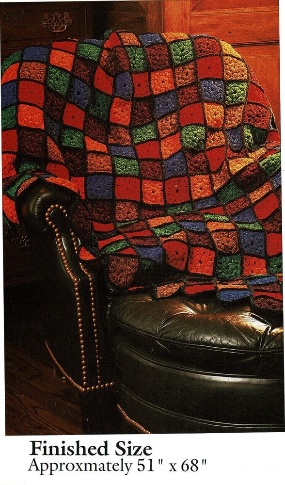 STAINED GLASS AFGHAN CROCHET PATTERN ONLY AH200