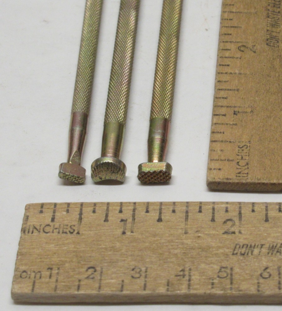 3 LEATHER STAMPING TOOLS - As Is / unmarked
