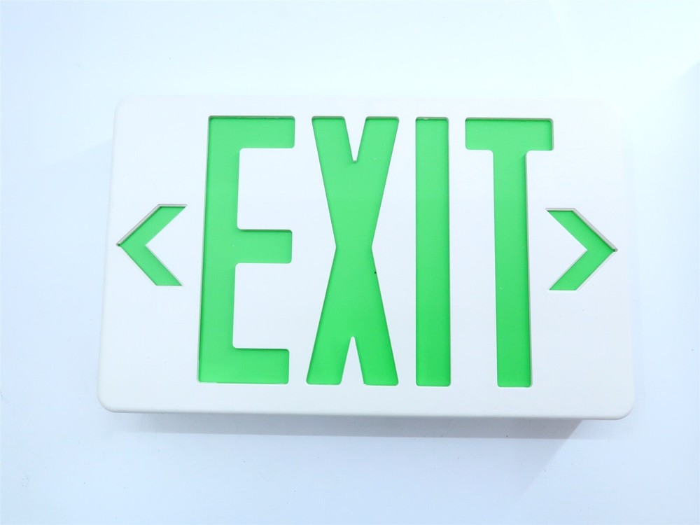 ECONOLIGHT LED EXIT SIGN Plastic E-XPDGBW 6" Green Letters Dual OR Single Sided