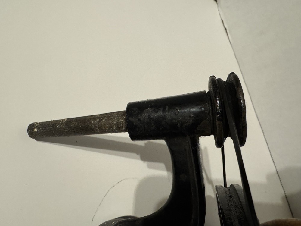 Antique Cast Iron Table Mount Bobbin Winder - Black