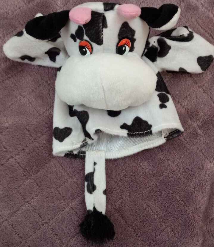 Darice Black And White Cow Hand Puppet 9"