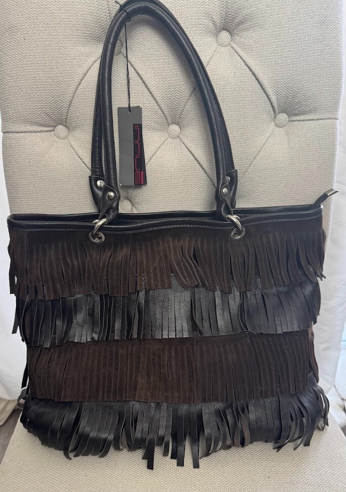 Boho Tassle Brown Leather  INNUE  Purse