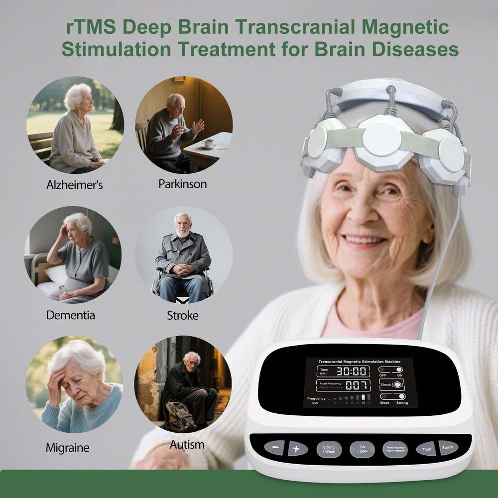 TMS Brain Stimulation Device with 50Hz Peak Frequency for Bipolar Panic Support