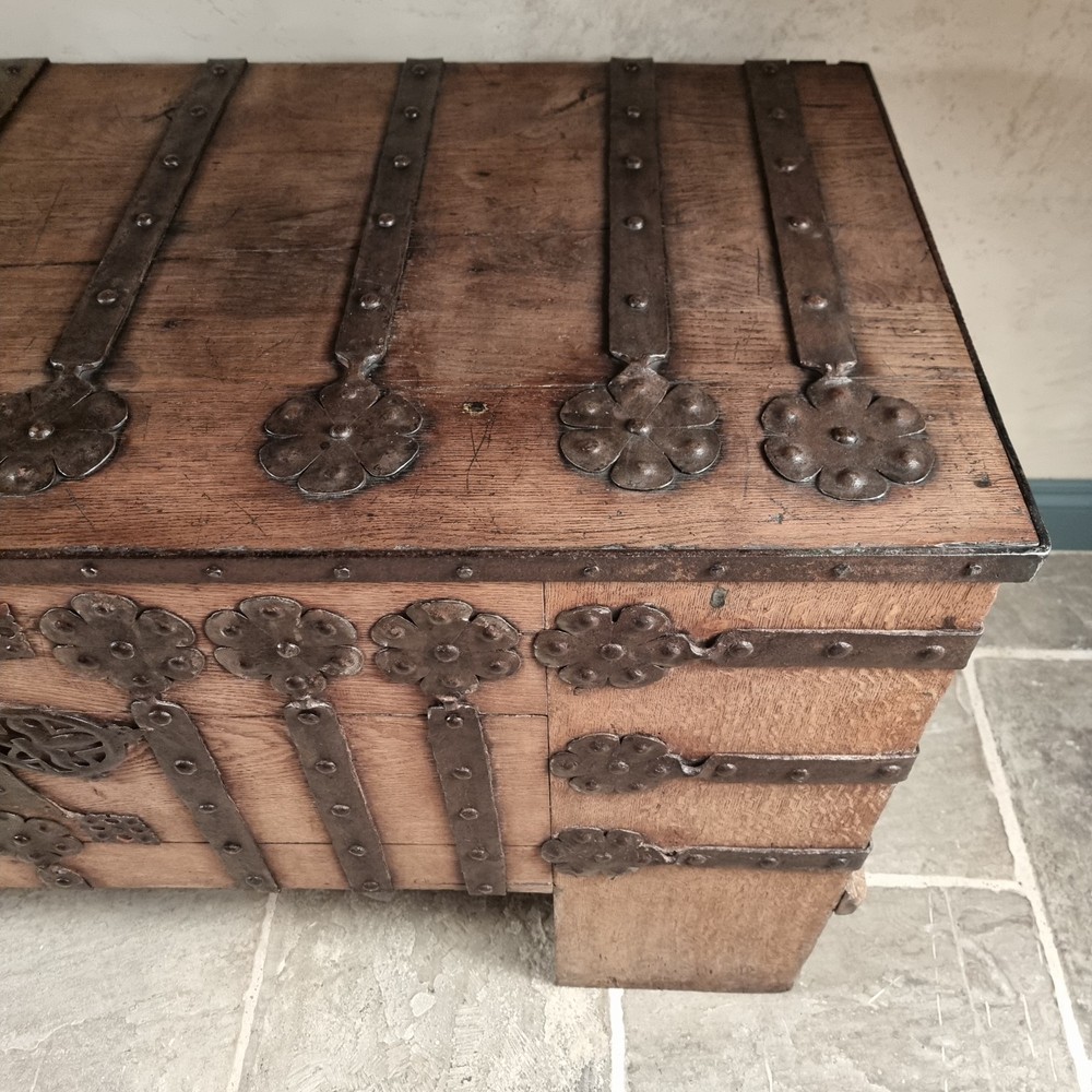 A 16th Century Iron Bound Coffer.