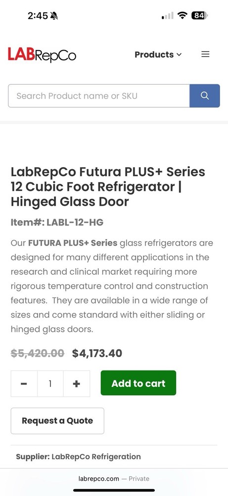 LabRepCo Vaccine Fridge