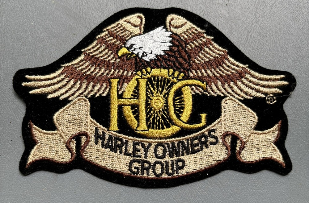Harleys Owners Group Patch & Pin & Sticker Set HARLEY DAVIDSON OWNERS GROUP HOG