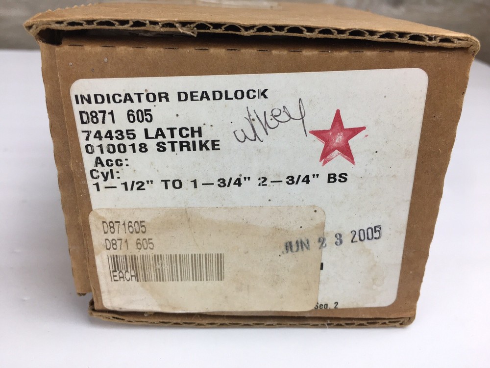 Falcon Indicator Deadlock With Key D871 605 NOS