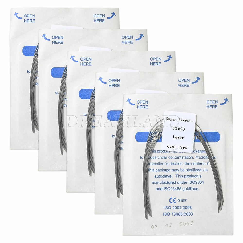 10 Packs 20x20 Upper & Lower Dental Rectangular Niti Arch Wire Super Elastic