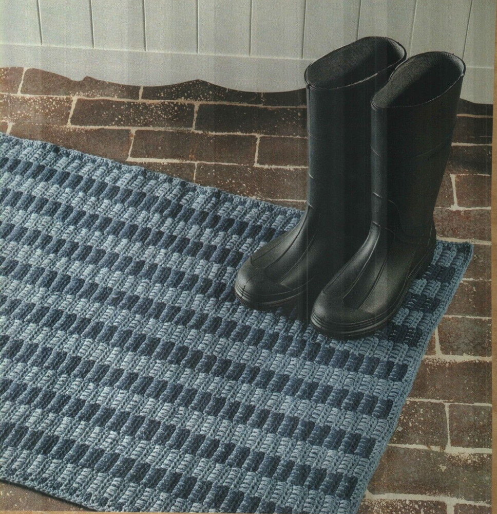 WOVEN STRIPES DENIM RUG HOME DECOR CROCHET PATTERN INSTRUCTIONS