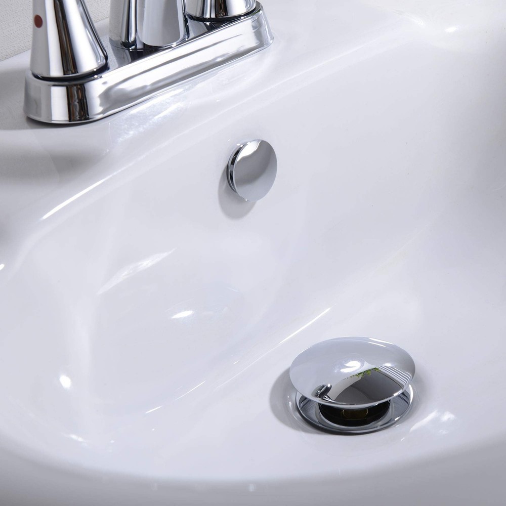 Solid Brass Sink Overflow Cap Round Hole Cover for Bathroom Basin, Polished C...