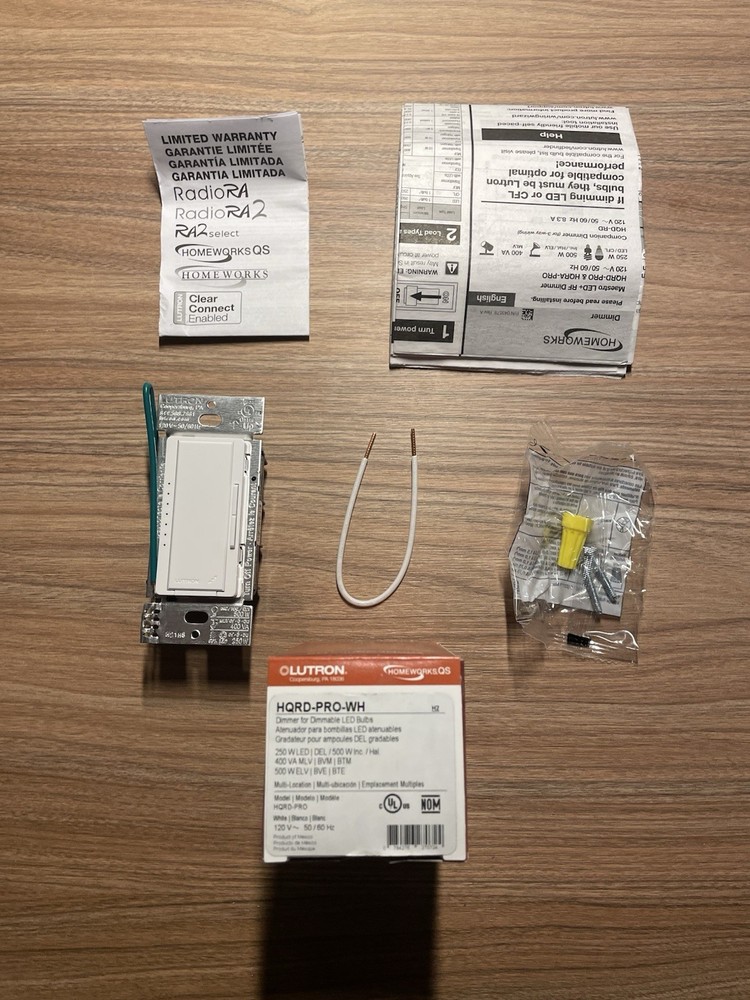 Lutron Homeworks QS HQRD-PRO-WH Dimmer Switch (White)