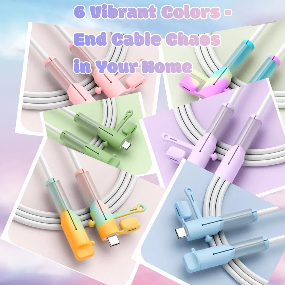 Compatible with: iPhone, Android, Type-C cables, Pink+Yellow...