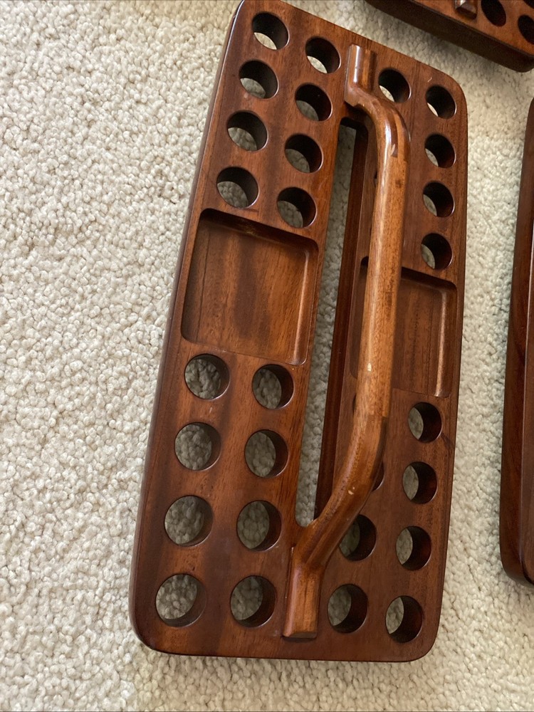 5 Piece Communion Tray Lot 32 Hole With Bread Plates Rectangular