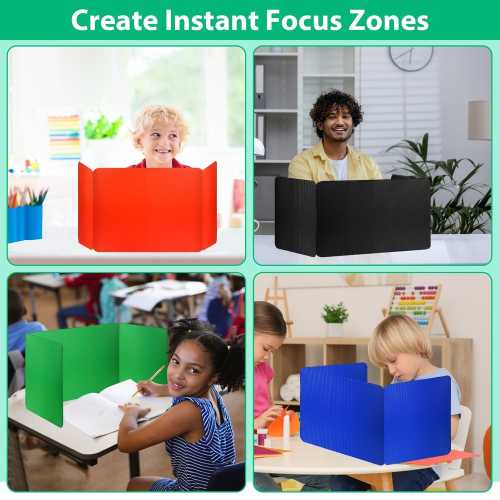 12 PCS Colorful Desk Dividers Students Waterproof Plastic Testing Folder