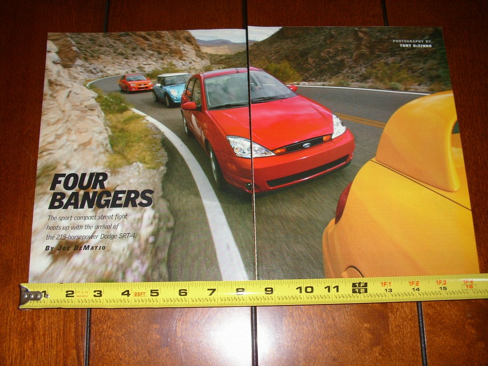 DODGE SRT4 vs. FORD SVT FOCUS vs. MINI COOPER S MAZDASPEED ORIGINAL 2003 ARTICLE