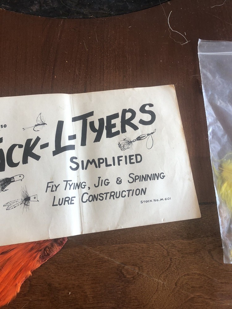 Large Lot vintage fly tying tools Feathers Fur Tools