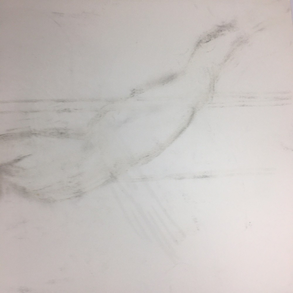 Kip Gresham Unsigned Original Charcoal Drawing Gymnast Curwen Archive #15