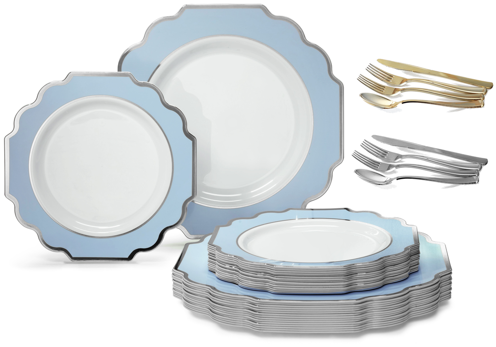 "OCCASIONS" IMPERIAL Bulk Wedding Party Disposable Plastic Plates & Silverware