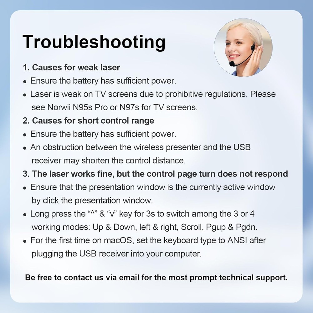 Wireless Presentation Clicker Remote with Pointer for PowerPoint - Pink