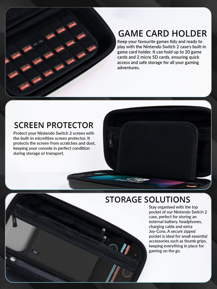 Switch 2 Accessories Bundle Carry Case & Screen Protector for Nintendo Switch...