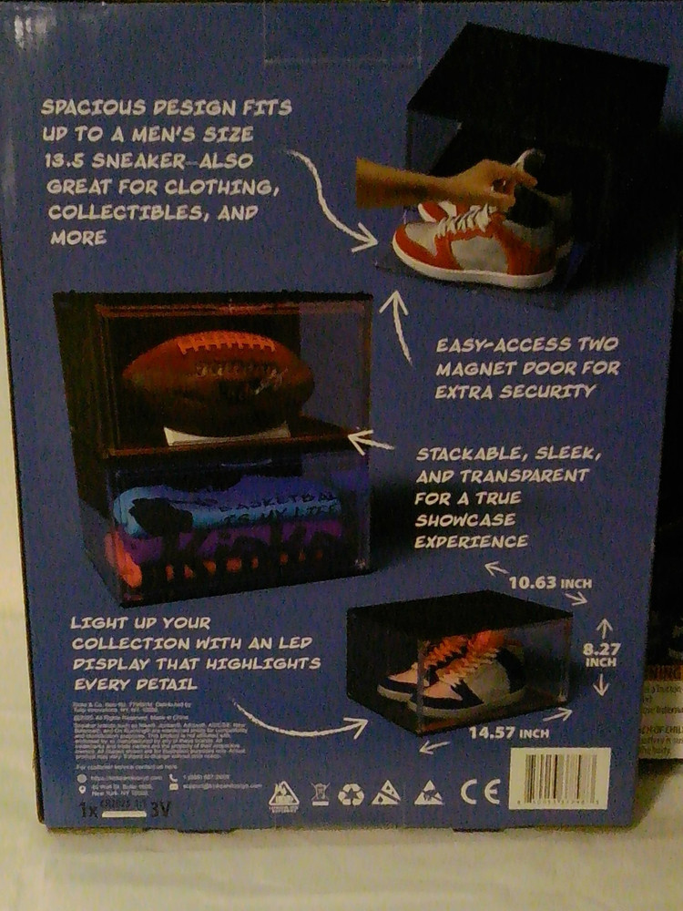 Two (2) Kicks & Co Stackable Sneaker & Storage LED Display Box