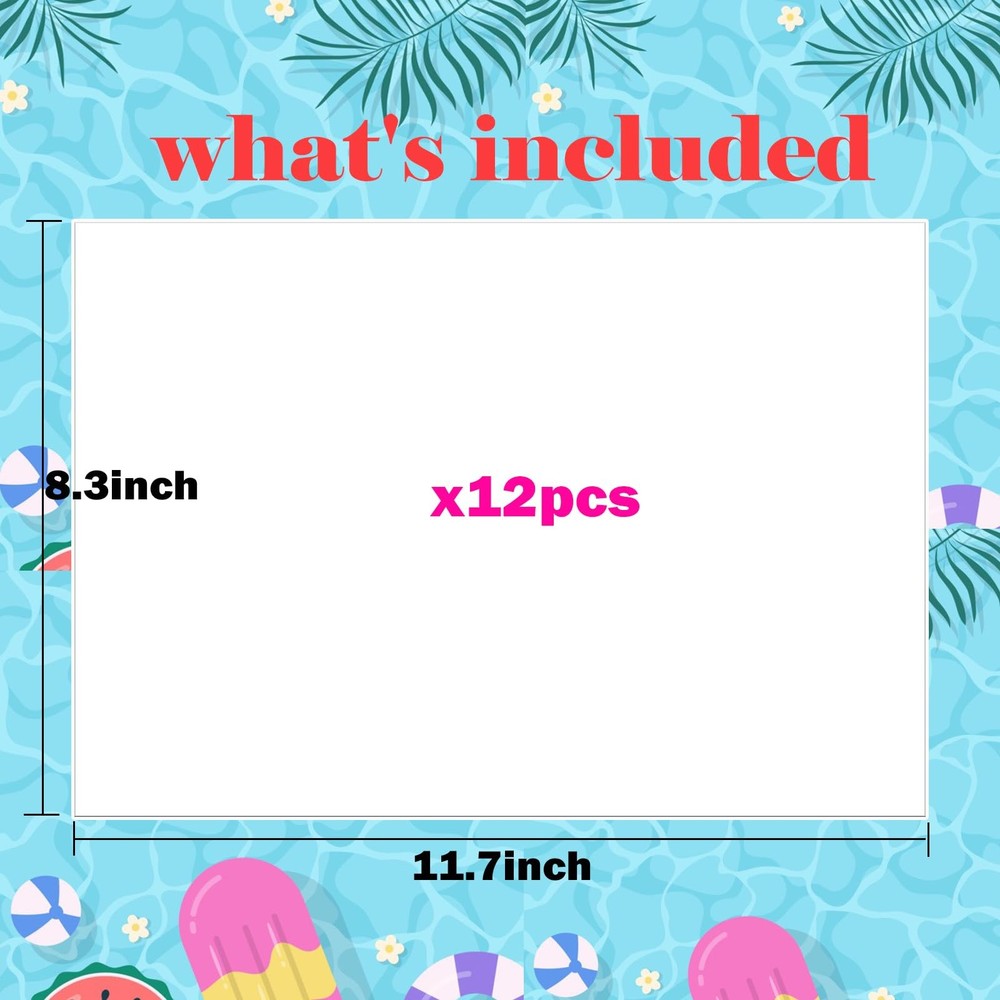 12PCS White Printable Shrinky Plastic SheetsPrintable Shrink Film Sheets for ...